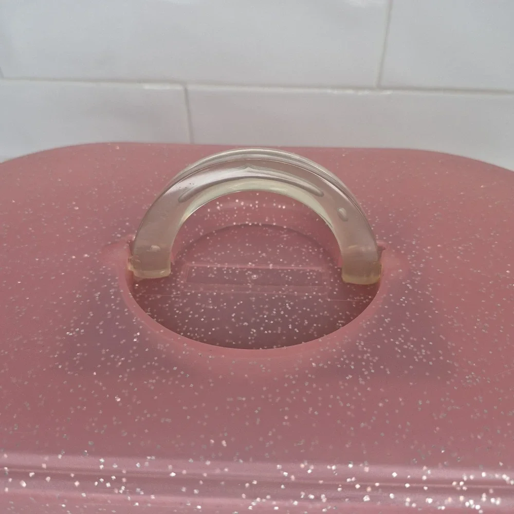 Rare Vtg Caboodles Jellies Large  Model 2642 Pink‎ Organizer Vanity Makeup Case